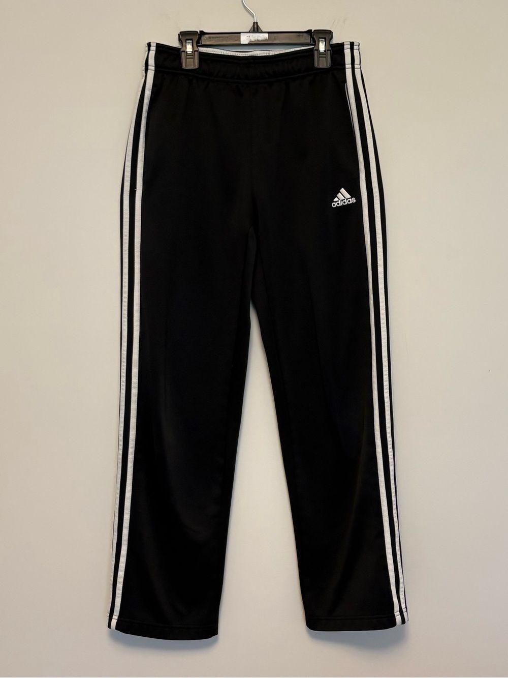 Adidas Unisex Youth Striped Activewear Pants Size L 14/16 Black White